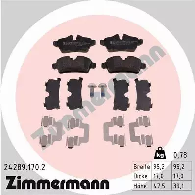 ZIMMERMANN TARCZE+KLOCKI TYŁ MINI R55 R56 R57 R58 