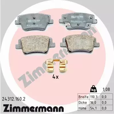 ZIMMERMANN KLOCKI HAMULCOWE 24312.160.2 