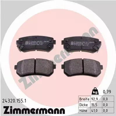 ZIMMERMANN TARCZE+KLOCKI T HYUNDAI ACCENT III 262MM 