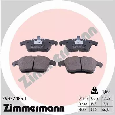 ZIMMERMANN TARCZE+KLOCKI PRZÓD PEUGEOT 407 304MM 