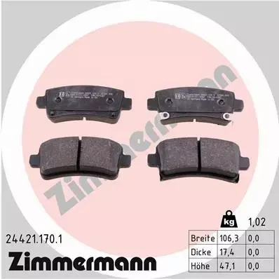 ZIMMERMANN TARCZE+KLOCKI TYŁ OPEL INSIGNIA 315MM 