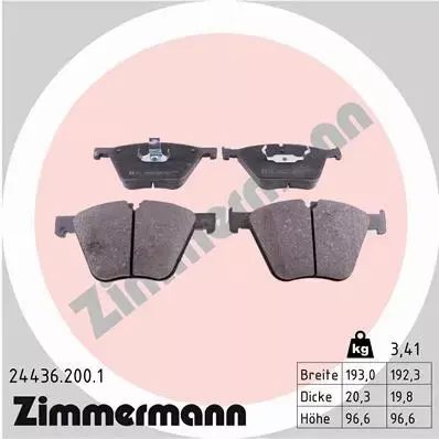 ZIMMERMANN KLOCKI HAMULCOWE PRZÓD 24436.200.1 