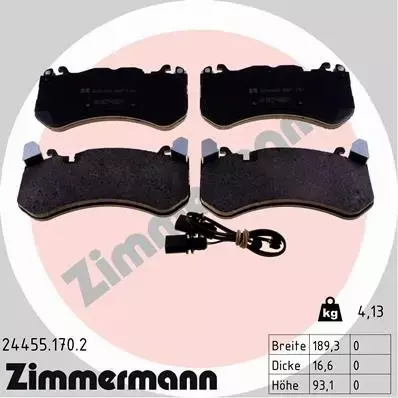 ZIMMERMANN TARCZE+KLOCKI PRZÓD AUDI RS6 C7 RS7 4G 390MM 