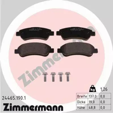 ZIMMERMANN TARCZE+KLOCKI TYŁ CITROEN JUMPER 06- 