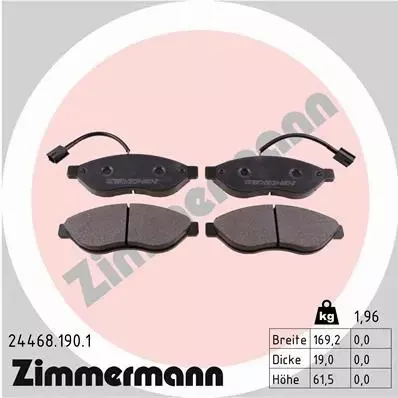 ZIMMERMANN TARCZE+KLOCKI PRZÓD CITROEN JUMPER  