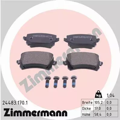 ZIMMERMANN TARCZE+KLOCKI TYŁ AUDI Q3 8U 282MM 