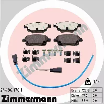 ZIMMERMANN KLOCKI HAMULCOWE TYŁ 24486.170.1 