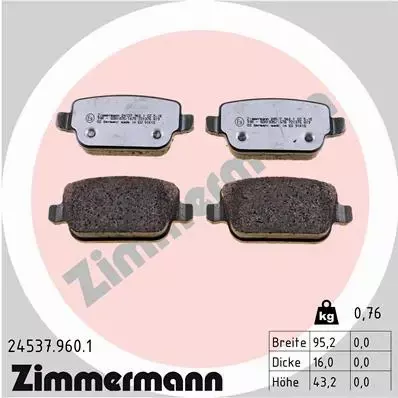 ZIMMERMANN KLOCKI HAMULCOWE 24537.960.1 