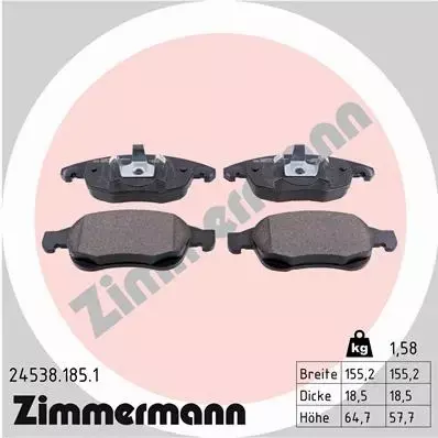 ZIMMERMANN TARCZE+KLOCKI P CITROEN BERLINGO 283MM 