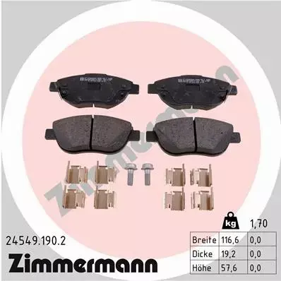 ZIMMERMANN TARCZE+KLOCKI PRZÓD OPEL CORSA D 284MM 