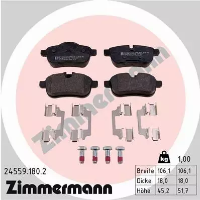 ZIMMERMANN KLOCKI HAMULCOWE 24559.180.2 