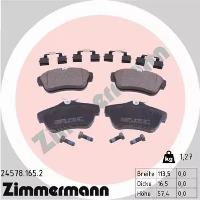 ZIMMERMANN KLOCKI HAMULCOWE TYŁ 24578.165.2 