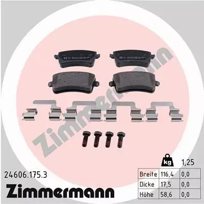 ZIMMERMANN KLOCKI HAMULCOWE TYŁ 24606.175.3 