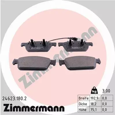 ZIMMERMANN KLOCKI HAMULCOWE PRZÓD 24623.180.2 