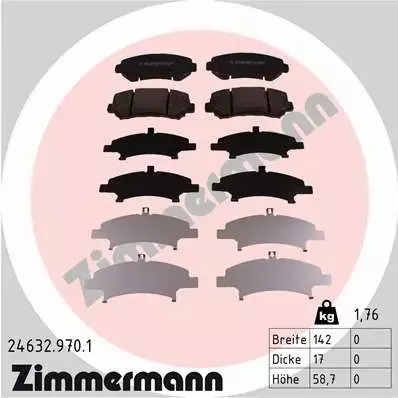 ZIMMERMANN KLOCKI HAMULCOWE PRZÓD 24632.970.1 