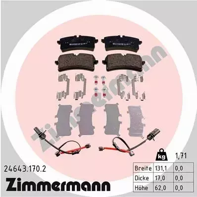 ZIMMERMANN KLOCKI HAMULCOWE TYŁ 24643.170.2 