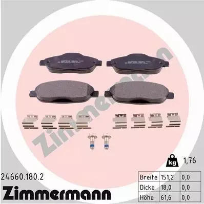 ZIMMERMANN TARCZE+KLOCKI PRZÓD PEUGEOT 308 3008 