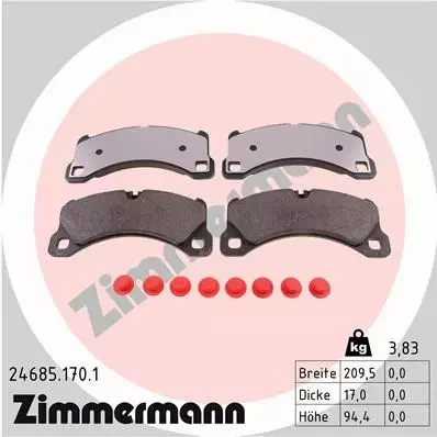 ZIMMERMANN KLOCKI HAMULCOWE PRZÓD 24685.170.1 