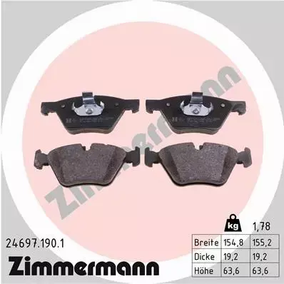 ZIMMERMANN TARCZE+KLOCKI PRZÓD BMW 5 F10 F11 348MM 