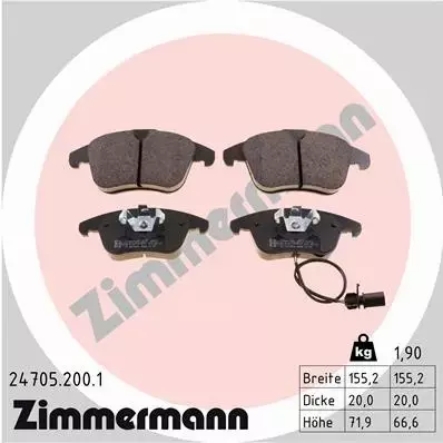 ZIMMERMANN TARCZE+KLOCKI PRZÓD AUDI A4 B8 314MM 