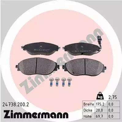 ZIMMERMANN TARCZE+KLOCKI P AUDI A3 8V Q2 GA 340MM 