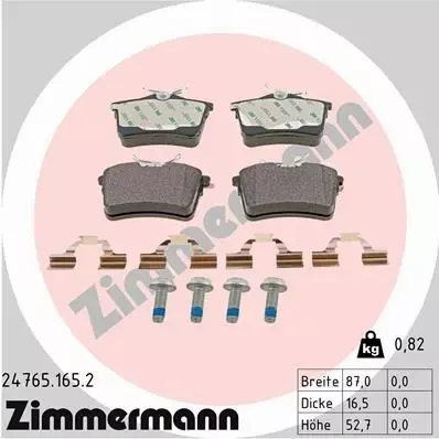 ZIMMERMANN KLOCKI HAMULCOWE TYŁ 24765.165.2 