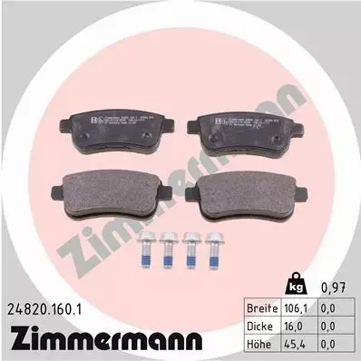 ZIMMERMANN TARCZE+KLOCKI T RENAULT MEGANE III KOMBI 