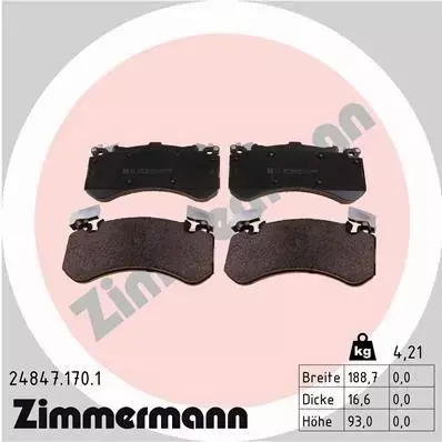 ZIMMERMANN KLOCKI PRZÓD AUDI A6 C7 A7 4G A8 D4 