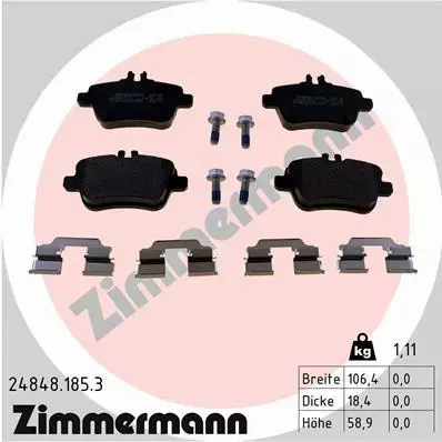 ZIMMERMANN KLOCKI HAMULCOWE 24848.185.3 