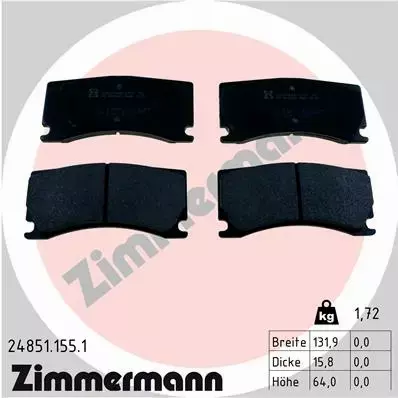 ZIMMERMANN KLOCKI HAMULCOWE 24851.155.1 