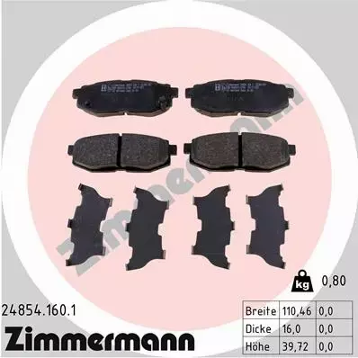 ZIMMMERMANN TARCZE+KLOCKI TYŁ SUBARY LEGACY V 290MM 