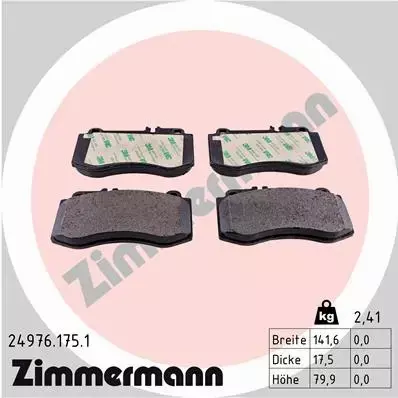 ZIMMERMANN TARCZE+KLOCKI P+T MERCEDES CLS C218 344MM 