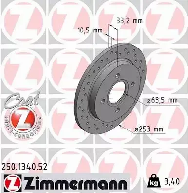 ZIMMERMANN TARCZE+KLOCKI T FORD FOCUS MK1 I 253MM 