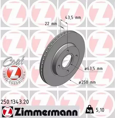 ZIMMERMANN TARCZE+KLOCKI PRZÓD FORD FIESTA IV V 