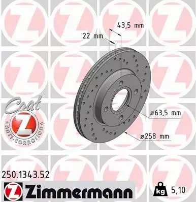 ZIMMERMANN TARCZE+KLOCKI P FORD FIESTA IV V 258MM 