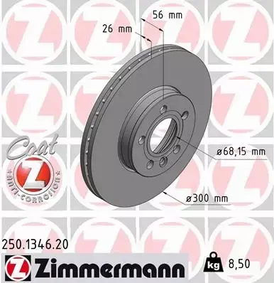 ZIMMERMANN TARCZE HAMULCOWE PRZÓD 250.1346.20 