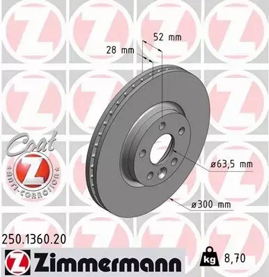 ZIMMERMANN TARCZE+KLOCKI PRZÓD FORD GALAXY S-MAX 