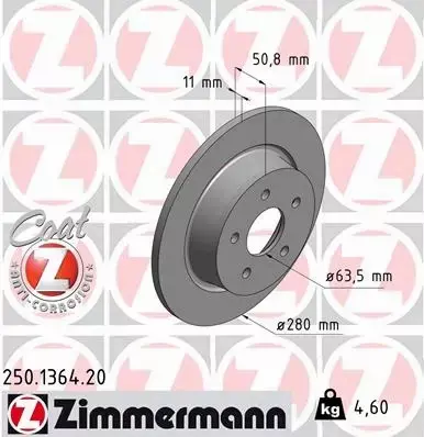 ZIMMERMANN TARCZE+KLOCKI P+T FORD KUGA II 320MM 