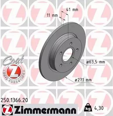 ZIMMERMANN TARCZE+KLOCKI P+T FORD FOCUS MK3 III 