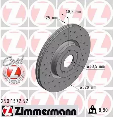 ZIMMERMANN TARCZE+KLOCKI P FORD FOCUS MK3 ST 320MM 