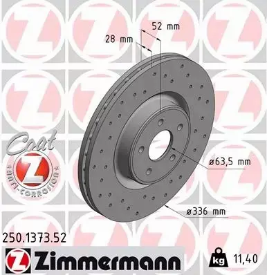 ZIMMERMANN TARCZA HAMULCOWE SPORT 250.1373.52 