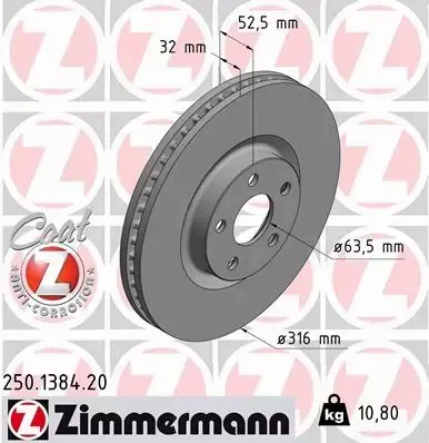 ZIMMERMANN TARCZE+KLOCKI P FORD GALAXY III 316MM 