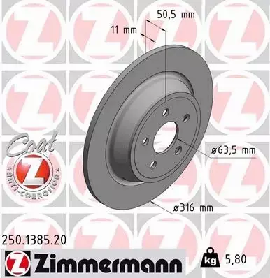 ZIMMERMANN TARCZE+KLOCKI P+T FORD GALAXY III 316MM 