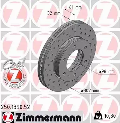 ZIMMERMANN TARCZE+KLOCKI P FORD RANGER 302MM 