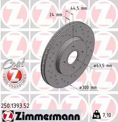 ZIMMERMANN TARCZE+KLOCKI P+T FORD FOCUS ST170 300MM 