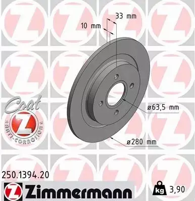 ZIMMERMANN TARCZE+KLOCKI T FORD FOCUS ST170 280MM 