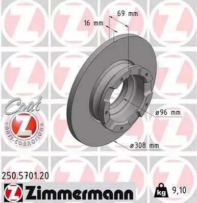 ZIMMERMANN TARCZA HAMULCOWA 250.5701.20 