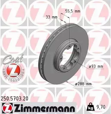 ZIMMERMANN TARCZA HAMULCOWA 250.5703.20 