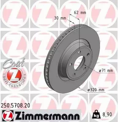 ZIMMERMANN TARCZA HAMULCOWA 250.5708.20 