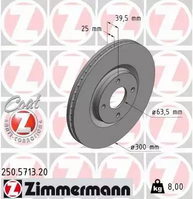 ZIMMERMANN TARCZA HAMULCOWA 250.5713.20 